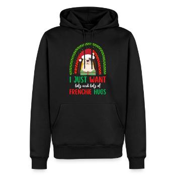 Noël mignon bouledogue français Kawaii - Sweat à capuche Premium bio Homme - noir - Devant - Nico (187cm)