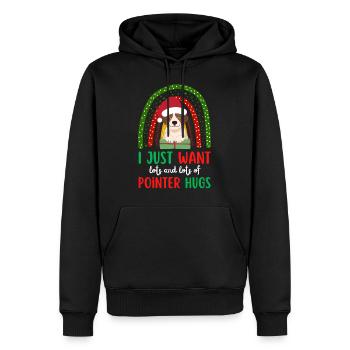 Christmas Sweet English Pointer Lover Kawaii - Men’s Premium Organic Hoodie - black - Front - Nico (187cm)