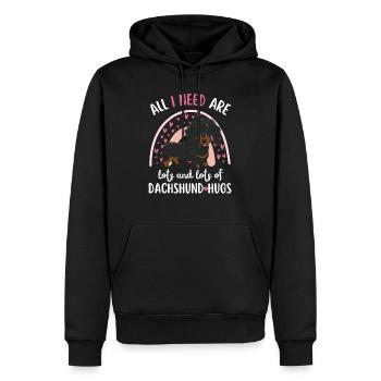 Süßer Dackel Liebhaber Kawaii - Männer Premium Bio Hoodie - Schwarz - Vorne - Nico (187cm)
