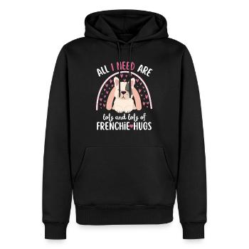 Süße Französische Bulldogge Liebhaber Kawaii - Männer Premium Bio Hoodie - Schwarz - Vorne - Nico (187cm)