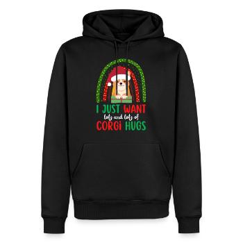 Weihnachten Süßer Welsh Corgi Kawaii - Männer Premium Bio Hoodie - Schwarz - Vorne - Nico (187cm)