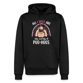 Süßer Mops Liebhaber Kawaii - Männer Premium Bio Hoodie - Schwarz - Vorne - Nico (187cm)