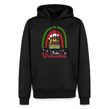 Weihnachten Süßer Rottweiler Liebhaber Kawaii - Männer Premium Bio Hoodie - Schwarz - Vorne - Nico (187cm)