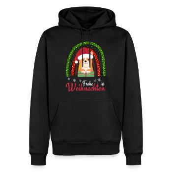 Noël Sweet Welsh Corgi Kawaii - Sweat à capuche Premium bio Homme - noir - Devant - Nico (187cm)