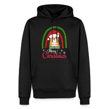 Noël Sweet Welsh Corgi Kawaii - Sweat à capuche Premium bio Homme - noir - Devant - Nico (187cm)