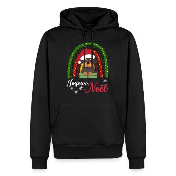 Weihnachten Süßer Rottweiler Liebhaber Kawaii - Männer Premium Bio Hoodie - Schwarz - Vorne - Nico (187cm)