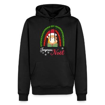 Noël Sweet Dwarf Spitz Lover Kawaii - Sweat à capuche Premium bio Homme - noir - Devant - Nico (187cm)