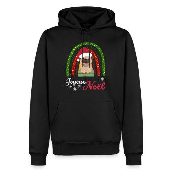 Weihnachten Süßer Mops Liebhaber Kawaii - Männer Premium Bio Hoodie - Schwarz - Vorne - Nico (187cm)