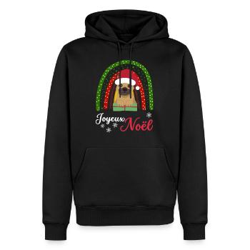 Noël Doux Berger Allemand Kawaii - Sweat à capuche Premium bio Homme - noir - Devant - Nico (187cm)