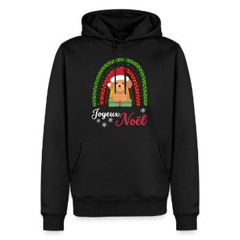 Frohe Weihnachten Süßer Pudel Kawaii - Männer Premium Bio Hoodie - Schwarz - Vorne - Nico (187cm)