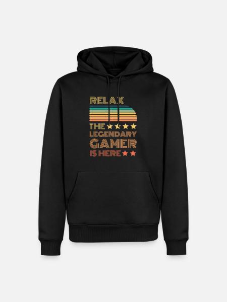 Relax der Legendäre Gamer ist hier Retro - Herre Premium økologisk hoodie - sort