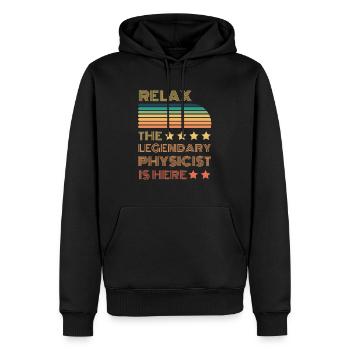 Relax the Legendary Physicist is retro here - Men’s Premium Organic Hoodie - black - Front - Nico (187cm)