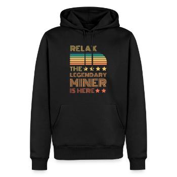 Détendez-vous le mineur légendaire est rétro ici - Sweat à capuche Premium bio Homme - noir - Devant - Nico (187cm)