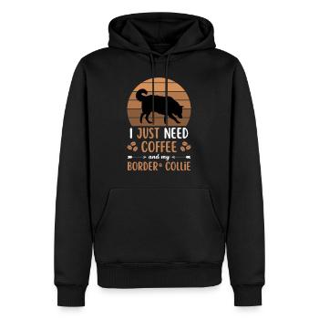 Café Border Collie Café pour chien rétro - Sweat à capuche Premium bio Homme - noir - Devant - Nico (187cm)
