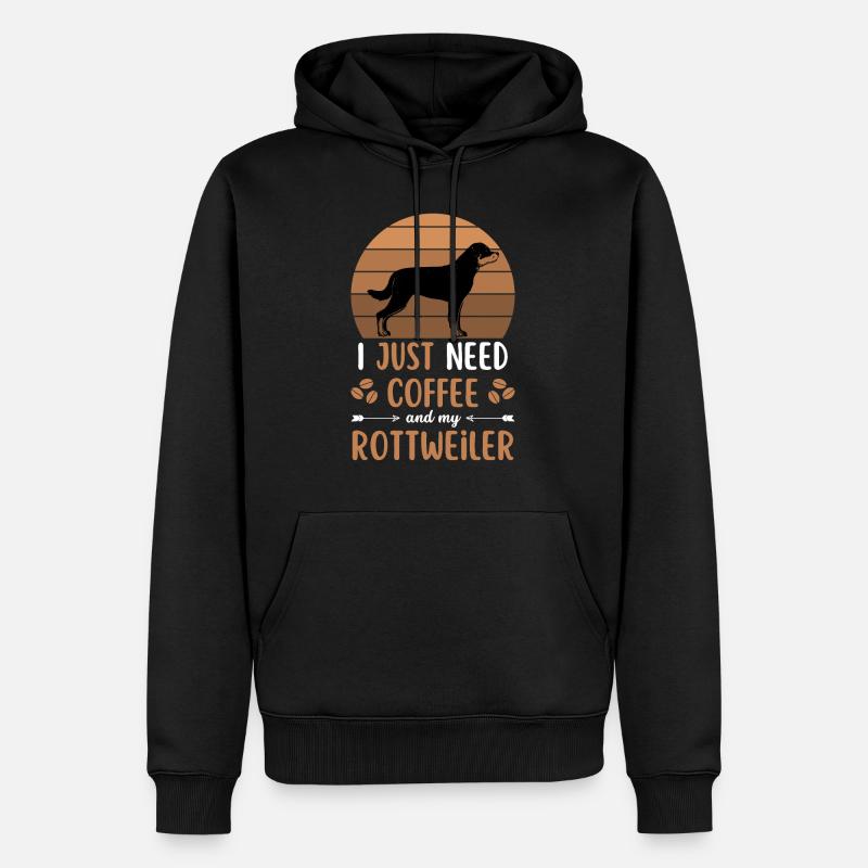 Rottweiler Café Rétro Chien Café - Sweat à capuche Premium bio Homme - noir