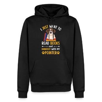 Sweet English Pointer Book Books kawaii - Men’s Premium Organic Hoodie - black - Front - Nico (187cm)