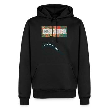 icosikaihena 21 - cadeau nombre de vie - Sweat à capuche Premium bio Homme - noir - Devant - Nico (187cm)