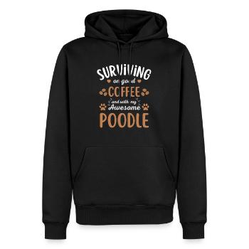 Pudel Kaffee Hund Cafe - Männer Premium Bio Hoodie - Schwarz - Vorne - Nico (187cm)