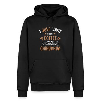 Chihuahua Kaffee Hund Cafe - Männer Premium Bio Hoodie - Schwarz - Vorne - Nico (187cm)