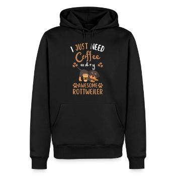 Sweet Rottweiler Café Chien Café kawaii - Sweat à capuche Premium bio Homme - noir - Devant - Nico (187cm)