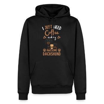 Dackel Kaffee Retro Hund Cafe - Männer Premium Bio Hoodie - Schwarz - Vorne - Nico (187cm)