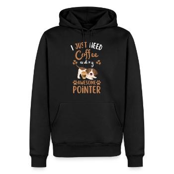 Sweet English Pointer Coffee Dog Cafe kawaii - Sweat à capuche Premium bio Homme - noir - Devant - Nico (187cm)