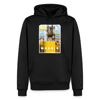 Madrid Espagne Ville Skyline Vacances Amour - Sweat à capuche Premium bio Homme - noir - Devant - Nico (187cm)