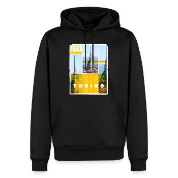 Turin Turin Turin Italie Ville Skyline Vacances Amour - Sweat à capuche Premium bio Homme - noir - Devant - Nico (187cm)