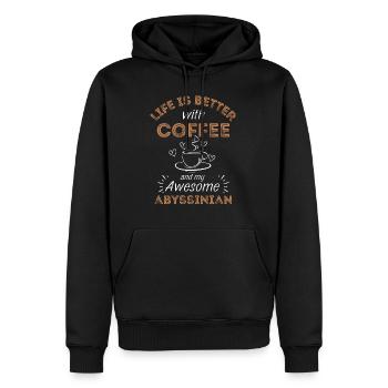 Café Abyssinian Cat Coffee - Sweat à capuche Premium bio Homme - noir - Devant - Nico (187cm)