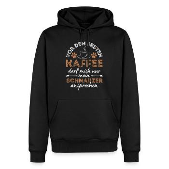 Schnauzer Café Chien Café - Sweat à capuche Premium bio Homme - noir - Devant - Nico (187cm)