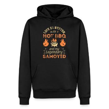 BBQ Grillen und Samojede Hund Liebhaber - Männer Premium Bio Hoodie - Schwarz - Vorne - Nico (187cm)