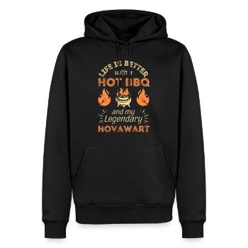 BBQ grillen für Hovawart Liebhaber - Männer Premium Bio Hoodie - Schwarz - Vorne - Nico (187cm)