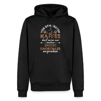 Exotic Shorthair Katze Kaffee Cafe - Männer Premium Bio Hoodie - Schwarz - Vorne - Nico (187cm)