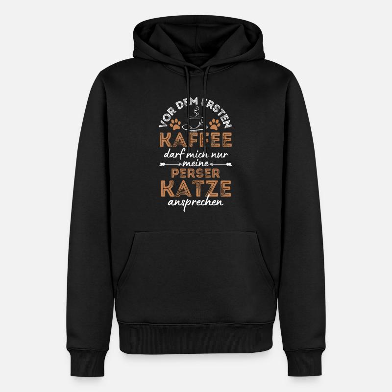 Café persan cat - Sweat à capuche Premium bio Homme - noir