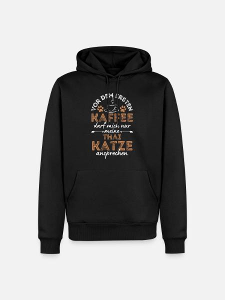 Café thaïlandais Cat Coffee - Sweat à capuche Premium bio Homme - noir