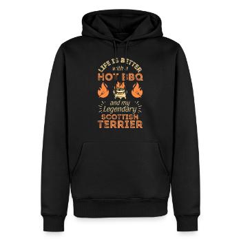 BBQ Grillen und Scottish Terrier Liebhaber - Männer Premium Bio Hoodie - Schwarz - Vorne - Nico (187cm)