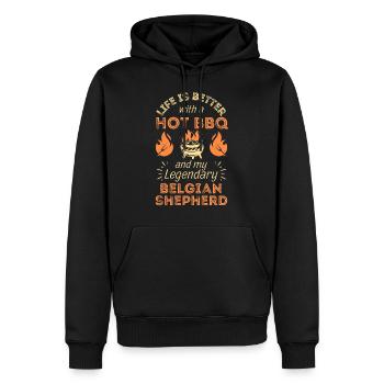 BBQ Grillen und Belgischer Schäferhund Liebhaber - Männer Premium Bio Hoodie - Schwarz - Vorne - Nico (187cm)