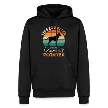 Legendary English Pointer Vintage Retro - Men’s Premium Organic Hoodie - black - Front - Nico (187cm)
