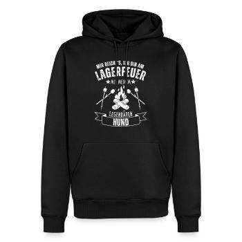 Lagerfeuer in der Natur für Hunde Liebhaber - Männer Premium Bio Hoodie - Schwarz - Vorne - Nico (187cm)