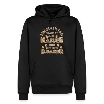Eurasier Kaffee Hund Cafe - Männer Premium Bio Hoodie - Schwarz - Vorne - Nico (187cm)