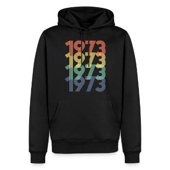 Cool Retro 1973, 50 ans, cadeau de 50e anniversaire - Sweat à capuche Premium bio Homme - noir - Devant - Nico (187cm)