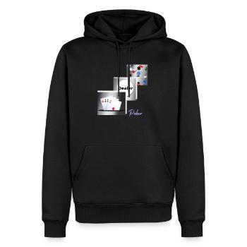 Poker 3 cadres superposés - Sweat à capuche Premium bio Homme - noir - Devant - Nico (187cm)
