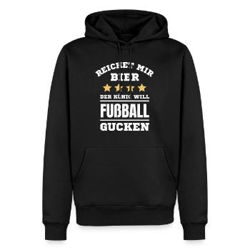 Fußball Fussball lustiger Spruch Deutschland - Männer Premium Bio Hoodie - Schwarz - Vorne - Nico (187cm)