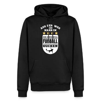 Fußball Fussball lustiger Spruch Deutschland - Männer Premium Bio Hoodie - Schwarz - Vorne - Nico (187cm)