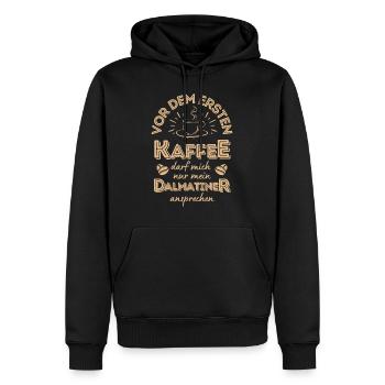 Dalmatiner Kaffee Hund Cafe - Männer Premium Bio Hoodie - Schwarz - Vorne - Nico (187cm)