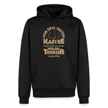 Welsh Terrier Kaffee Hund Cafe - Männer Premium Bio Hoodie - Schwarz - Vorne - Nico (187cm)