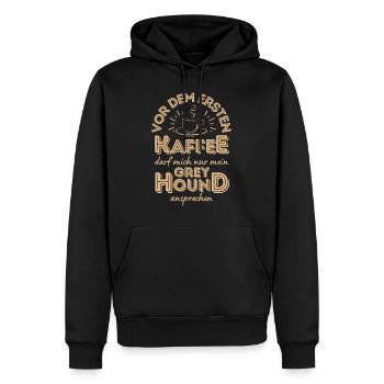 Greyhound Kaffee Hund Cafe - Männer Premium Bio Hoodie - Schwarz - Vorne - Nico (187cm)