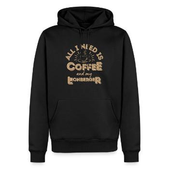 Leonberger Coffee Dog Cafe - Sweat à capuche Premium bio Homme - noir - Devant - Nico (187cm)