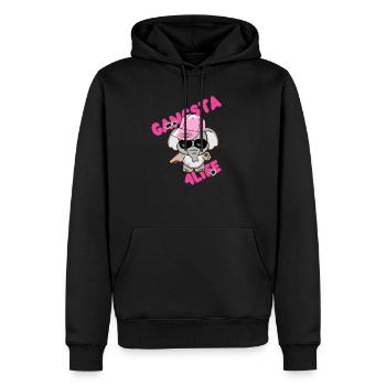 Gangsta 4Life - Männer Premium Bio Hoodie - Schwarz - Vorne - Nico (187cm)