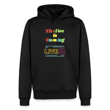 The Live is Coming Live - Men’s Premium Organic Hoodie - black - Front - Nico (187cm)